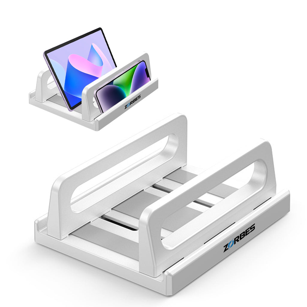 ZORBES Desk Laptop Stand 3-16'' Mobile Device Organizer Rack Adjustable Spacing Phone/Tablet/Laptop Stand Anti Slip Base Design Rugged ABS Desk Mobile Device Organzier for Home, Kitchen, Office ZORBES Desk Laptop Stand 3-16'' Mobile Device Organizer Rack Adjustable Spacing Phone/Tablet/Laptop Stand Anti Slip Base Design Rugged ABS Desk Mobile Device Organzier for Home, Kitchen, Office
